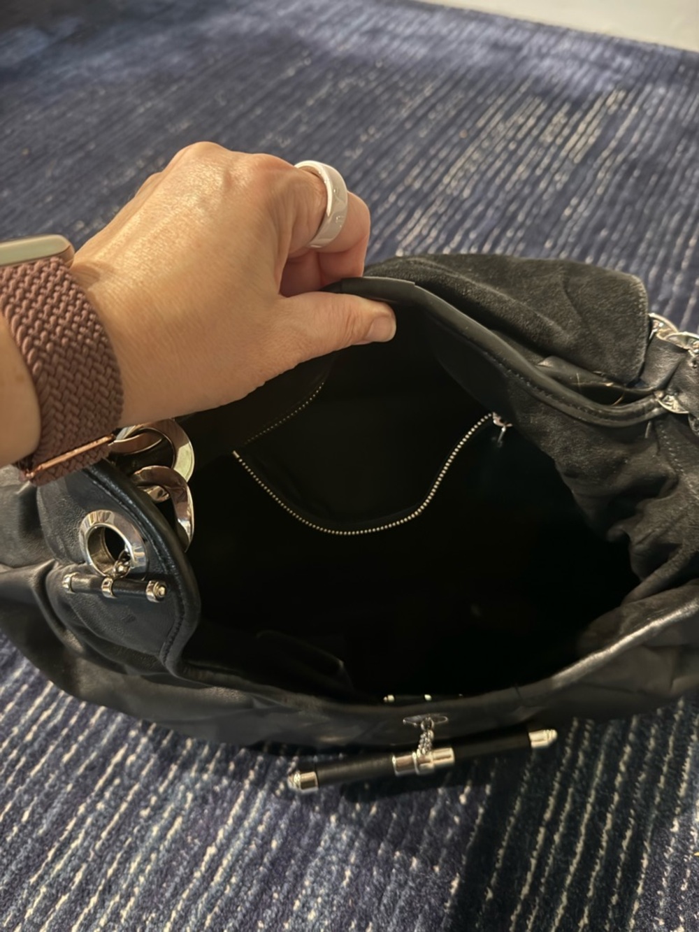 Dior Black Leather Jazz Club bag - Picture 4 of 6